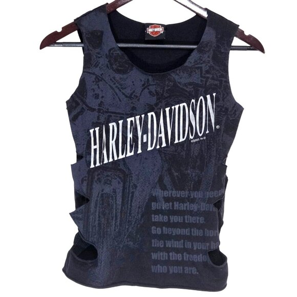Harley-Davidson Tops - Harley-Davidson Cajun Lafayette, LA Lobster Motorcycle Mesh Cut Biker Tank Top S